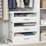BOLUO Closet Drawers White 3 Drawer Dresser for Closet Organizers and Storage Bedroom Dorm Modern