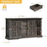DWVO Farmhouse Sideboard Buffet Cabinet with Storage, Large Kitchen Storage Cabinet w/Sliding Barn Doors and Drawers for Dining Room, Living Rool, Dark Rustic Oak