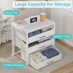 BOLUO Closet Drawers White 3 Drawer Dresser for Closet Organizers and Storage Bedroom Dorm Modern