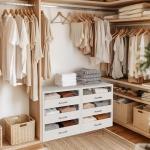 BOLUO Closet Drawers White 3 Drawer Dresser for Closet Organizers and Storage Bedroom Dorm Modern