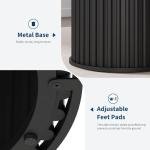 GarveeHome 47Inch Round Dining Table for 4-6 People, Black Dining Room Table with Sturdy Waveform Metal Pedestal Base, Industrial Circle Kitchen Table for Dining Room, Kitchen