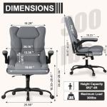 Ergonomic Office Chair with Flip-up Armrests 300lbs,Middle-Tall Computer Office Desk Chair with Lumbar Support,Executive PU Leather Chair with Rocking Function Adjustable Height for Home Office