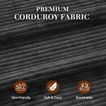 JAMFLY Pull Out Sleeper Sofa Bed with Storage Chaise, L-Shaped Corduroy Sectional Couch, 3-Seater Convertible Sofa with Hidden Storage for Small Living Room, Apartment, Office, Grey