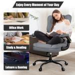 Ergonomic Office Chair with Flip-up Armrests 300lbs,Middle-Tall Computer Office Desk Chair with Lumbar Support,Executive PU Leather Chair with Rocking Function Adjustable Height for Home Office
