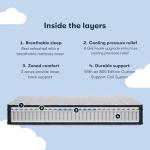 Serta Classic Clarks Hill 2.0, Plush Euro Top 12.5" Queen Mattress, Zoned Support, Cooling, Breathable and Pressure Relieving - 100 Night Trial, CertiPUR-US Certified