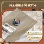 WLIVE Coffee Table with Storage Shelf, 39.4" Farmhouse Coffee Table with V-Frame Support, 2-Tier Wood Rustic Center Table for Living Room, Bedroom & Balcony, Greige & White