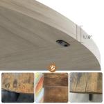 Garvee 47.2 in Round Dining Table for 4-6 People, Industrial Round Kitchen Table with Sturdy Metal Pedestal Base & Storage Shelf, Circle 4 Dinner Table for Dinner, Kitchen, Dining Room