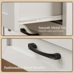 AODK 24 Inch Farmhouse Nightstand with Charging Station, Wood Bedside Table with 2 Drawers and Open Shelf, Rustic End Table with Outlet and USB, White & Dark Walnut