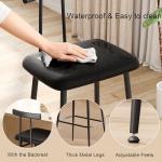 YAUKTAK Bar Stools Set of 2, Tall Bar Stools with Backrest and Footrest, Counter Height Bar Chairs, Industrial Barstools with PU Leather Cushion, for Kitchen, Dining Room, Bar, Cafe (Black) KBS515B