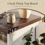 AODK 24 Inch Farmhouse Nightstand with Charging Station, Wood Bedside Table with 2 Drawers and Open Shelf, Rustic End Table with Outlet and USB, White & Dark Walnut