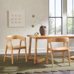 Walker Edison Ezra Modern Boucle Rounded Back Dining Chair - Ivory (Set of 2)