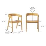 Walker Edison Ezra Modern Boucle Rounded Back Dining Chair - Ivory (Set of 2)