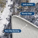 GarveeHome 10x14 Abstract Area Rugs for Bedroom Machine Washable Modern Rugs for Living Room Carpet with Non-Slip Backing, Soft Nursery Carpet, Grey Brown