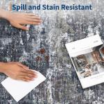 GarveeHome 10x14 Abstract Area Rugs for Bedroom Machine Washable Modern Rugs for Living Room Carpet with Non-Slip Backing, Soft Nursery Carpet, Grey Brown