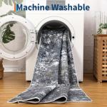 GarveeHome 10x14 Abstract Area Rugs for Bedroom Machine Washable Modern Rugs for Living Room Carpet with Non-Slip Backing, Soft Nursery Carpet, Grey Brown