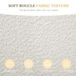 Merax King Size Boucle Fabric Upholstered Platform Bed with Two Removable Pillow Headboard, Wood Bed Frame with Solid Round Legs for Kids Teens Adults, White