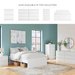 Signature Design by Ashley Onita Nightstand, Modern White Nightstand with 2 Smooth-Gliding Drawers, Wood Bedroom for Bedside Storage, Minimal Hardware-Free Design, Solid White Finish