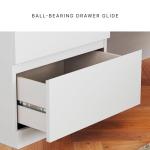 Signature Design by Ashley Onita Nightstand, Modern White Nightstand with 2 Smooth-Gliding Drawers, Wood Bedroom for Bedside Storage, Minimal Hardware-Free Design, Solid White Finish