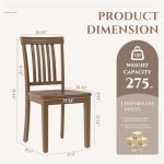 COLAMY Wooden Dining Chairs Set of 6, Solid Rubberwood Kitchen & Dining Room Chairs, Farmhouse Rustic Side Chairs for Dining Table, Anti-Slip Protection, Classic Windsor Style Seating, Oak Light Brown