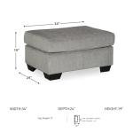 Signature Design by Ashley Altari Modern Rectangular Accent Ottoman, Light Gray