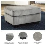 Signature Design by Ashley Altari Modern Rectangular Accent Ottoman, Light Gray