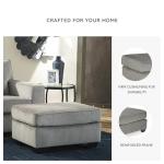 Signature Design by Ashley Altari Modern Rectangular Accent Ottoman, Light Gray
