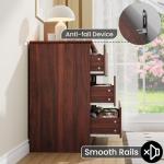 GarveeHome Wooden Dresser with 6 Drawers, Tall Modern Closet with Deep Storage, Large Chest of Drawers with Wide Top, Long Storage Dresser for Bedroom, Living Room, Hallway, Kids Room, Red Walnut