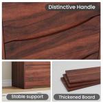 GarveeHome Wooden Dresser with 6 Drawers, Tall Modern Closet with Deep Storage, Large Chest of Drawers with Wide Top, Long Storage Dresser for Bedroom, Living Room, Hallway, Kids Room, Red Walnut