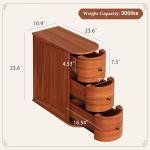 Mid-Century Modern Nightstand, Wood Night Stand with 3 Storage Drawers, Curved Bedside Table for Small Spaces, Bedroom, Living Room, Walnut