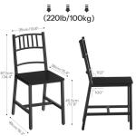 HOOBRO Dining Chairs Set of 2, Wooden Kitchen Chairs with Metal Frame, Industrial Dining Chairs with Back, Easy to Assemble, Farmhouse Dining Chairs for Living Room, Black BB39CD01