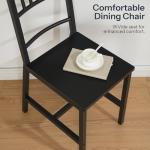 HOOBRO Dining Chairs Set of 2, Wooden Kitchen Chairs with Metal Frame, Industrial Dining Chairs with Back, Easy to Assemble, Farmhouse Dining Chairs for Living Room, Black BB39CD01