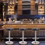 KKTONER Round Bar Stool PU Leather with Footrest Height Adjustable Swivel Pub Chair Home Kitchen Bar stools Backless Stool (Black)