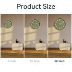 Roymnie Wall Clock 12 Inch Silent Green Wall Clocks Battery Operated- Modern Non Ticking Analog Clock Decorative for Living Room Bedroom Office Kitchen(Gold)