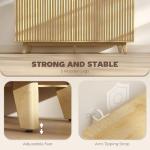 HOMCOM Fluted Sideboard Buffet Cabinet, 55" Modern Accent Console Cabinet with 4 Doors, 2 Adjustable Shelves and 5 Wood Legs, Oak