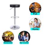 KKTONER Round Bar Stool PU Leather with Footrest Height Adjustable Swivel Pub Chair Home Kitchen Bar stools Backless Stool (Black)