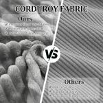 Corduroy Ottoman, Modern Boneless Cloud Foot Rest Foam Support, Oversized Modular Sectional Sofa Stool for Living Room, Bedroom & Small Spaces, No Assembly Required (Light Gray, Ottoman)