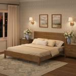 Cozyman Wood Platform Bed Frame King Size with Headboard, Camas King, Acacia Wood, No Box Spring Needed, Easy Assembly, Dark Wood