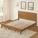 Cozyman Wood Platform Bed Frame King Size with Headboard, Camas King, Acacia Wood, No Box Spring Needed, Easy Assembly, Dark Wood