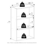 Furinno Basic Book Shelf, 3-Tier Bookshelf, Cube Storage Organizer Bookcase with Open Shelf, 7 x 17 x 26, for Living Room, Bedroom, Home Office, Espresso