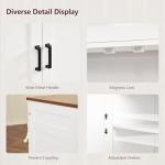 usikey Buffet Cabinet with Storage and Drawers, 55" Large Sideboard Buffet Cabinet with Adjustable Shelves and Doors, Modern Coffee Bar for Kitchen, Living Room, White