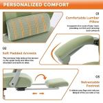 Sweetcrispy Office Computer Desk Chair, Ergonomic High-Back Mesh Rolling Work Swivel Chairs with Wheels, Comfortable Lumbar Support, Comfy Arms for Home, Bedroom, Study, Student, Green