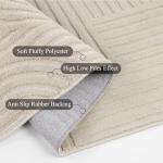 SHACOS Soft Cozy Fluffy Arch Pattern High-Low Pile Textured Area Rug 5'3"x7'3" Non Slip Washable Modern Geometric Rug Stain Resistant Contemporary Carpet for Living Room Bedroom Dining Room, Beige