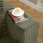 109" Modular L-Shaped Corner Cloud Sofa Corduroy Modular Couches with Deep Seat, 3 Pieces Compressed Boneless Sofa W/Right Chaise Lounge and 4 Pillows for Living Room