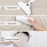 SHACOS Soft Cozy Fluffy Arch Pattern High-Low Pile Textured Area Rug 5'3"x7'3" Non Slip Washable Modern Geometric Rug Stain Resistant Contemporary Carpet for Living Room Bedroom Dining Room, Beige