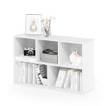 Furinno LUDER Book Shelf, 5-Cube Bookshelf, Reversible Bookcase with Open Shelves, 9.4 x 19.5 x 31.5, Easy Assembly, for Living Room, Bedroom, Home Office, Plain White