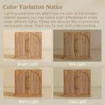 BELLEZE Set of 2 Modular Sideboard with Double-Arc Wood Doors, 65'' Arched Buffet Cabinet with Storage and Adjustable Shelves, Classic Modern Credenza for Dining Room Living Room Entryway(Camel)