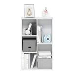 Furinno LUDER Book Shelf, 5-Cube Bookshelf, Reversible Bookcase with Open Shelves, 9.4 x 19.5 x 31.5, Easy Assembly, for Living Room, Bedroom, Home Office, Plain White