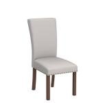 COLAMY Upholstered Fabric Dining Chairs Set of 6, High Back Padded Chairs w/Nailed Trim & Solid Wood Legs, Classic Parsons Chairs Side Chair for Home/Kitchen/Living Room-Beige (A420-BEIGE-6pcs)