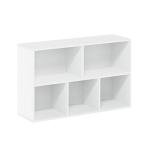 Furinno LUDER Book Shelf, 5-Cube Bookshelf, Reversible Bookcase with Open Shelves, 9.4 x 19.5 x 31.5, Easy Assembly, for Living Room, Bedroom, Home Office, Plain White
