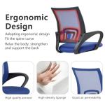 BestOffice | Ergonomic Office Chair | Mid-Back Swivel Desk Chair | Breathable Backrest & Lumbar Support | Adjustable Height | Sponge Seat | Rolling Wheels | Dark Blue | for Adults & Women